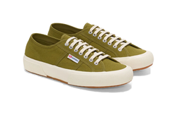 SUPERGA HERRINGBONE GREEN MILITARY OFF WHITE